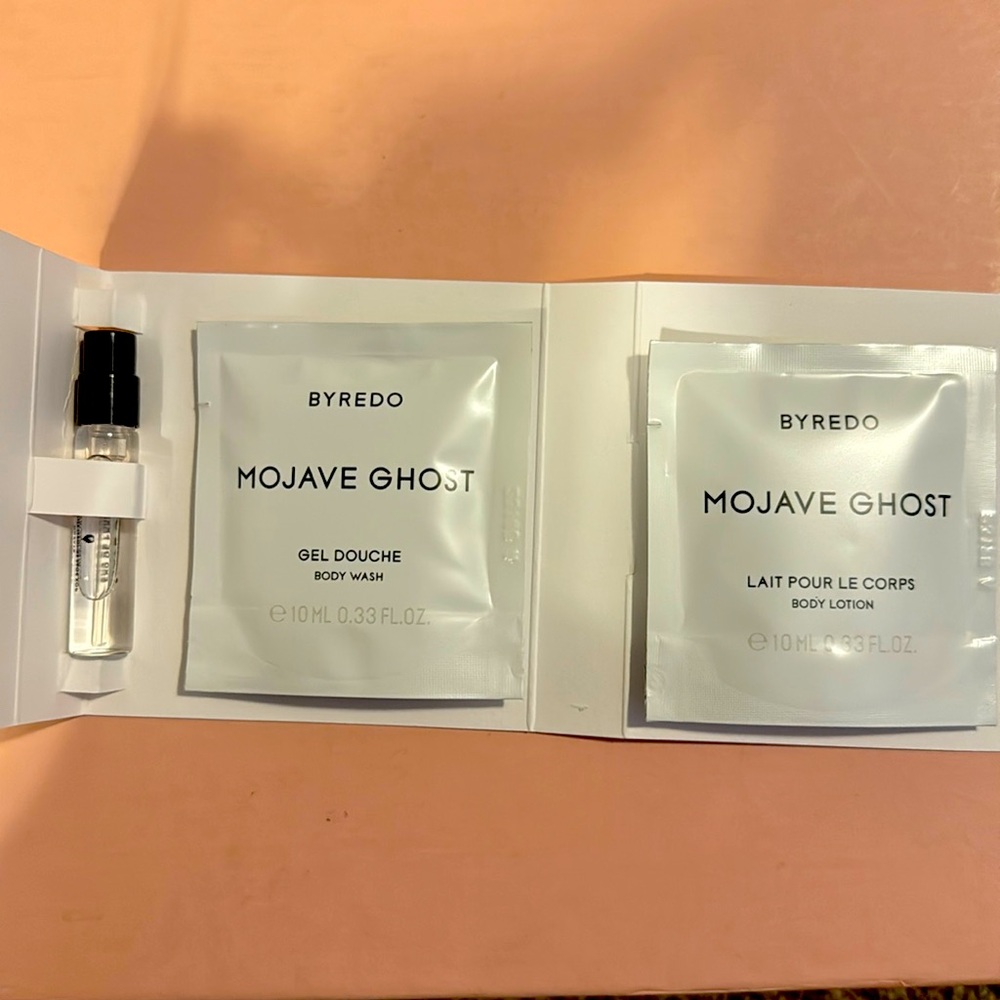 Byredo Mojave Ghost body travel set wash lotion sample